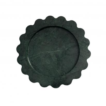 Round Green Marble Tray